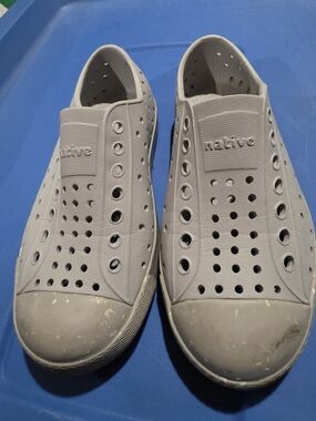 Native Shoes Kids Slip-On Perforated Loafers - Light Gray